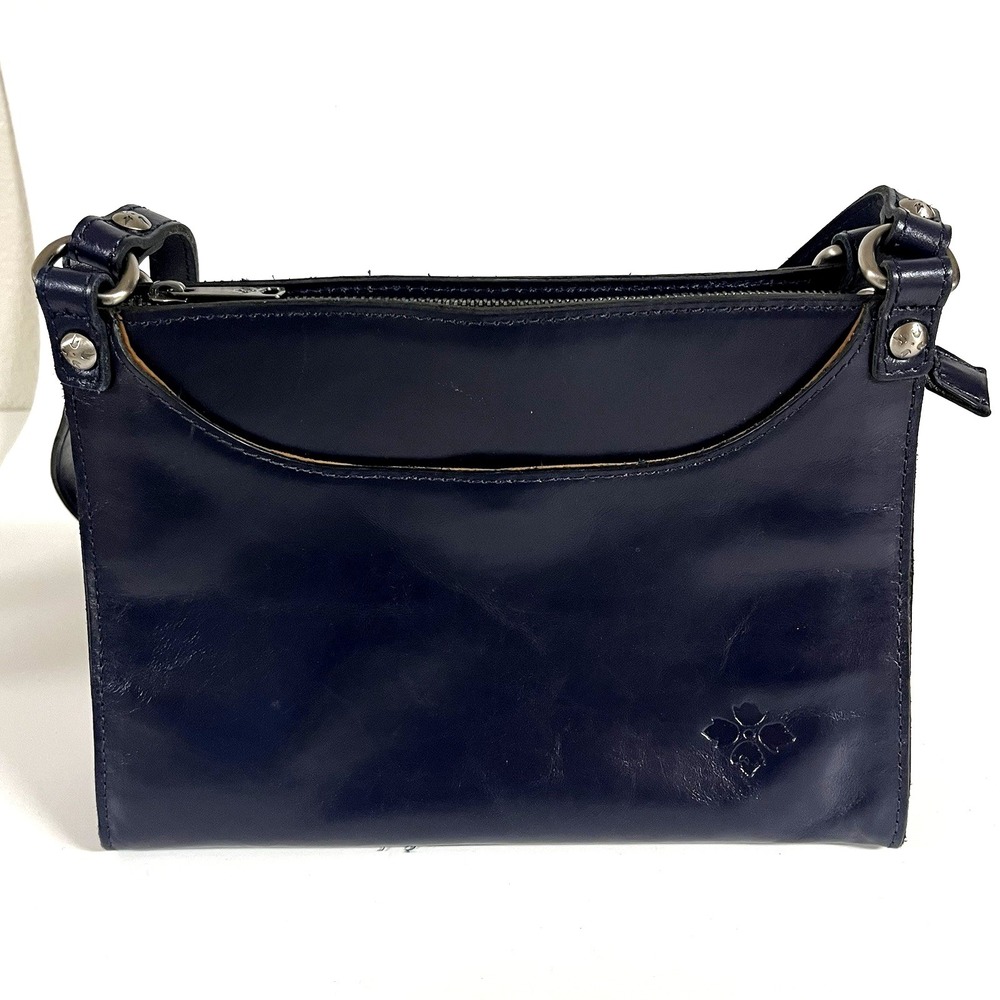 Patricia Nash Viana Tote Bag Leather Shoulder‎ Handbag Blue Classic Purse Zipper